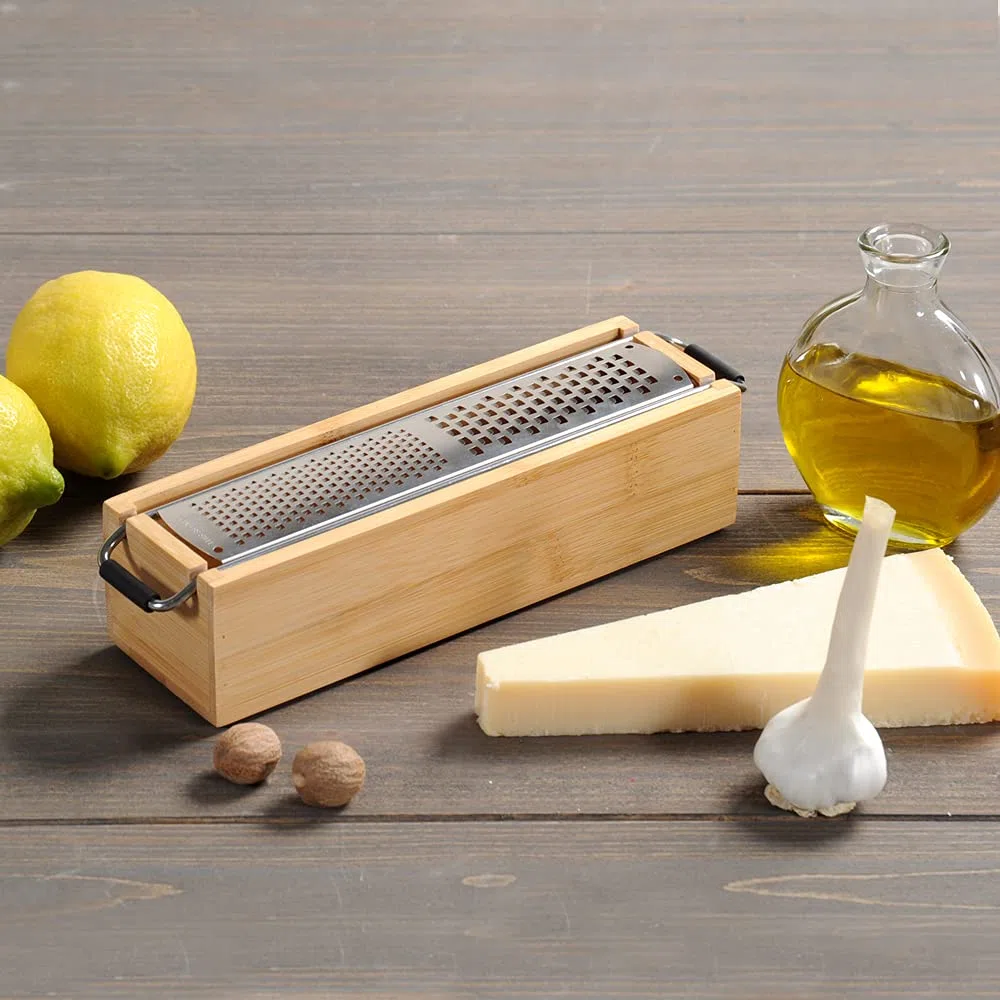 Kesper 58060 Grattugia Parmigiano con Contenitore, bambù