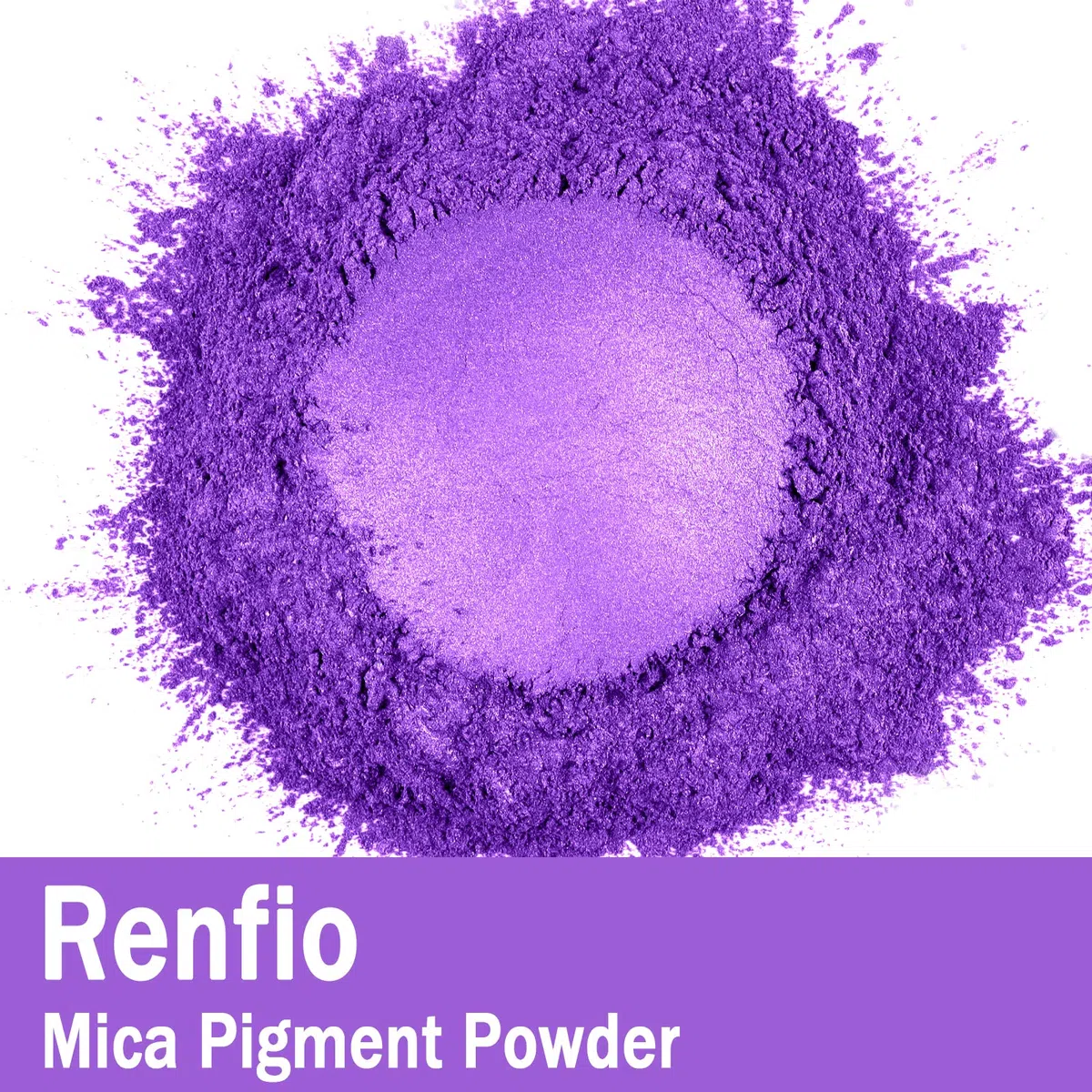 Renfio - Polvere di mica in pigmento 100 g (3,5 once) di pigmenti naturali in polvere fine perla luccicante in resina epossidica per pittura, produzione di sapone, melma, bombe da bagno - Viola