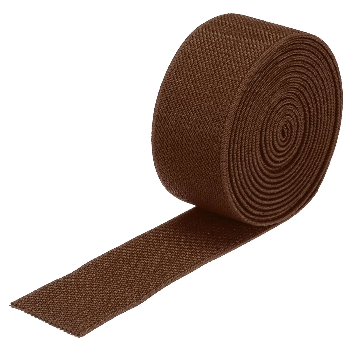 QUARKZMAN Nastro Elastico Largo in Twill Doppio Lato 3cm(1,2") Flat 2 Iarde/6 Piedi Nastro Elastico Tessuto Spola Cinghia Tensione Resistente Marrone per Cucire Cinture