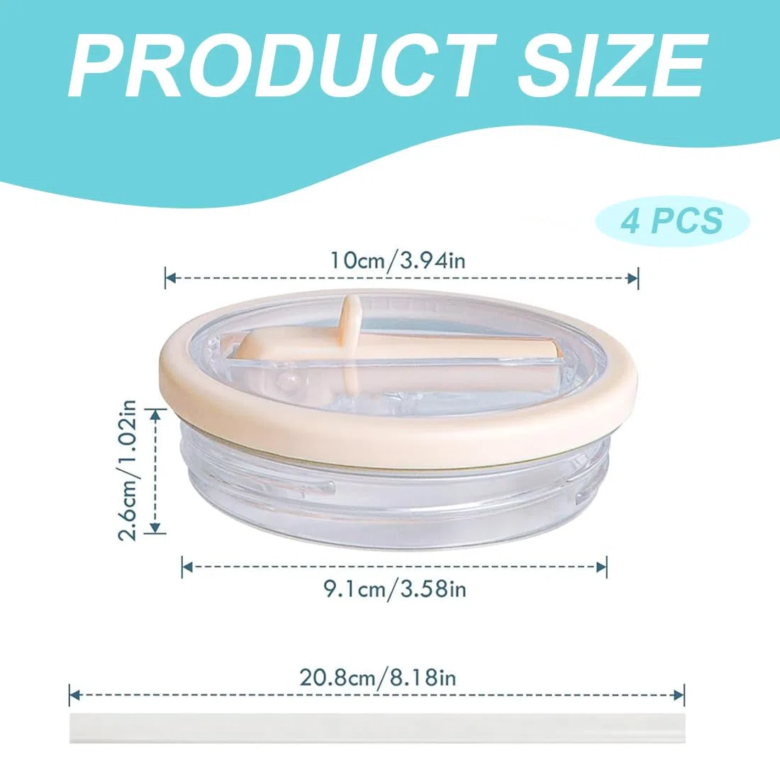EIHI 2 Pezzi Coperchio di ricambio per bicchieri da 40 oz, Riutilizzabili a prova di perdite e antipolvere, Coperchio di ricambio per accessori Stan ley Cup, Con due cannucce