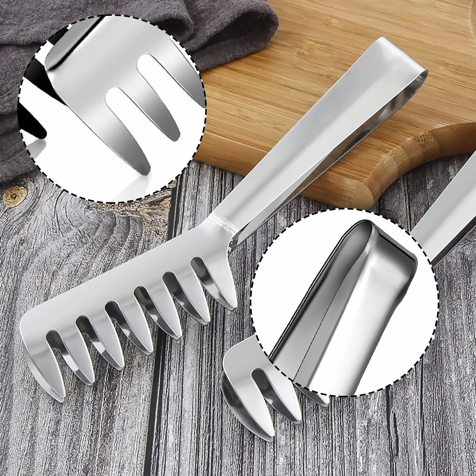 Acciaio Inossidabile Pinza per Pasta, Cucchiaio Servispaghetti, Cucchiaio di Pasta Server Forchetta, lavabile in lavastoviglie, Per Cuocere Pasta, Spaghetti, Insalate, Carni Alla Griglia (34.3cm)