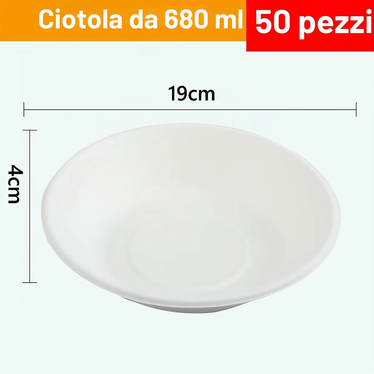 KITDAHOM 50 ciotole di carta usa e getta – 680ML Ciotole usa e getta (23oz) – Piatti Carta Usa e Getta – ciotole per zuppa per feste e picnic – senza plastica e biodegradabili
