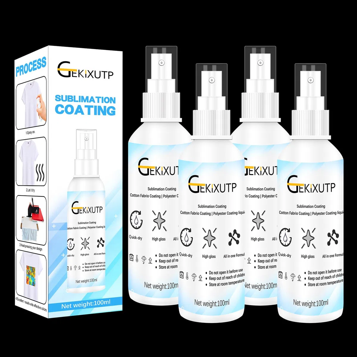 4 pz Sublimazione Spray per Camicie di Cotone, Sublimazione Rivestimento Spray per T-Shirts