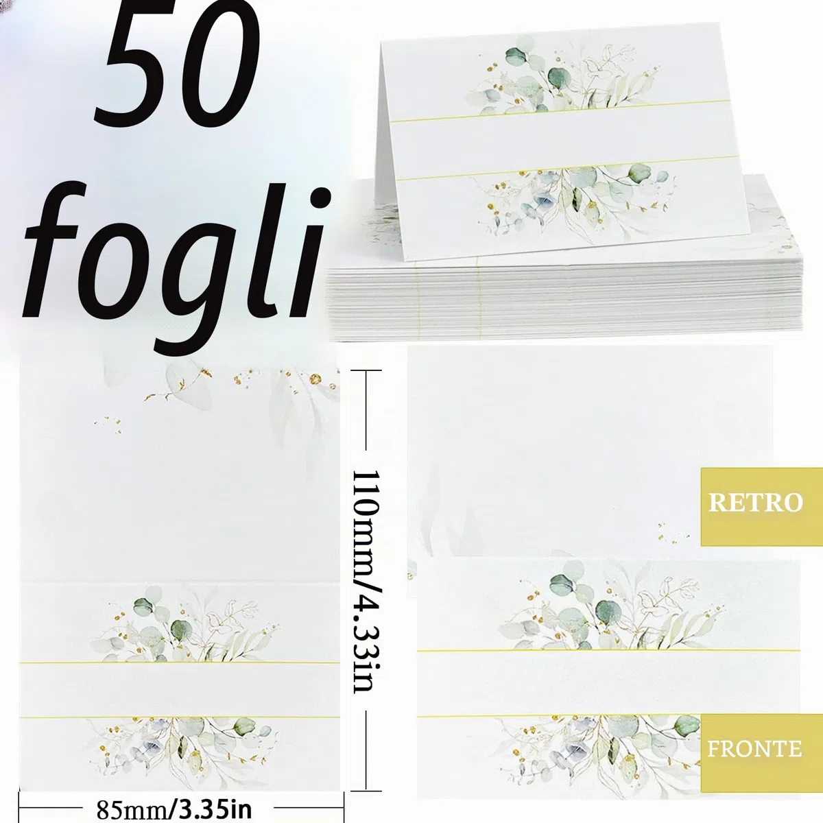 Segnaposto per matrimonio, compleanno, comunione, battesimo, 50 pezzi, stile 3