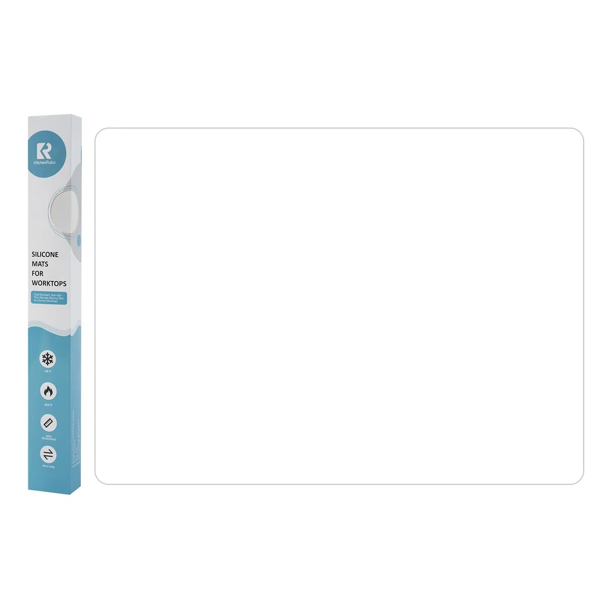 KitchenRaku Tappetino Silicone 60x40cm, antiscivolo resistente al calore grado alimentare lavabile in lavatrice Protezione Superficie di Lavoro Tavola da Disegno per Bambini BPA-free,Trasparente
