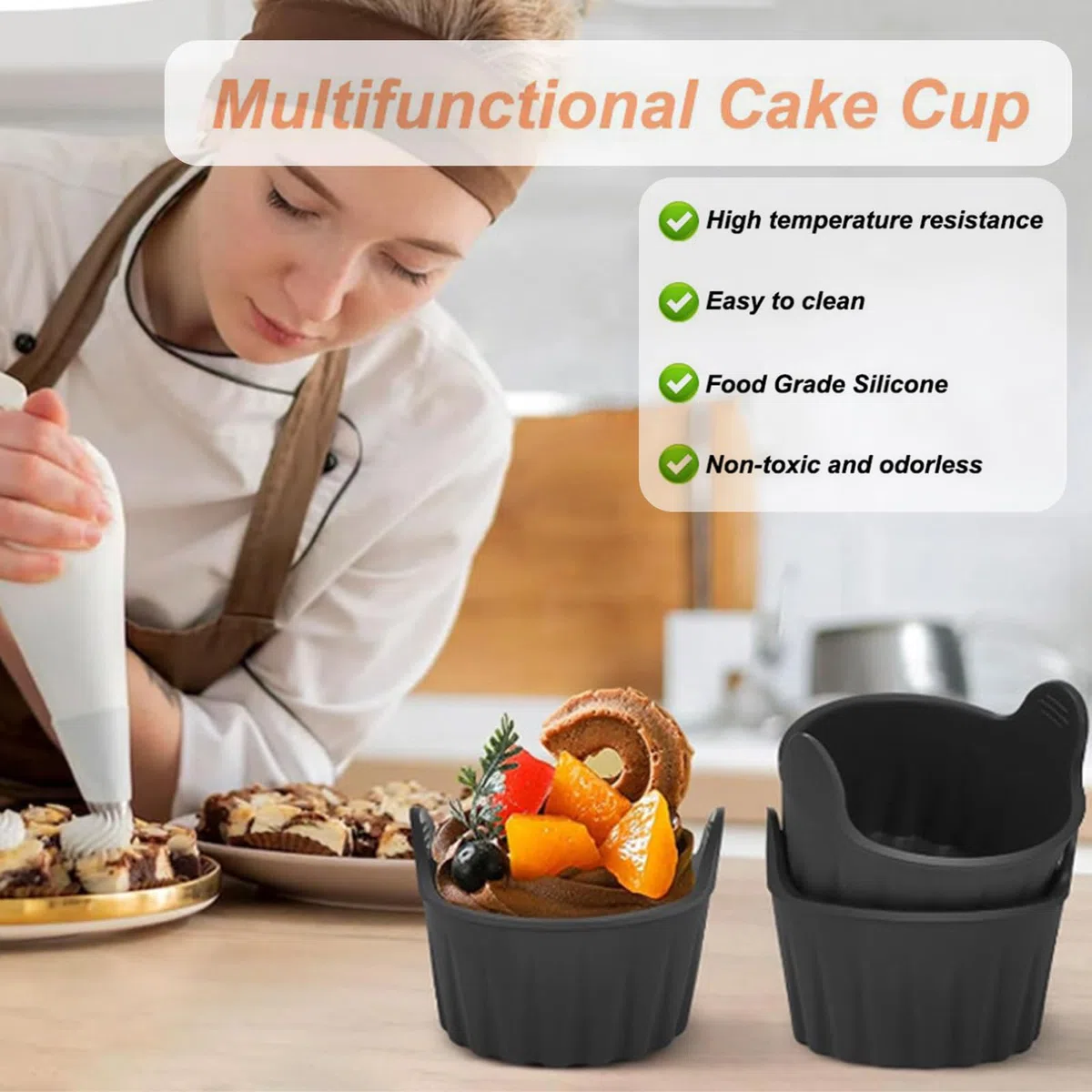 RoseFlower Pirottini per Friggitrice ad Aria, 10 Confezioni di Stampi Muffin per Friggitrice ad Aria, Pirottini Silicone per Cupcake, Budini, uova Fritte, Panini, Stampi per Muffin