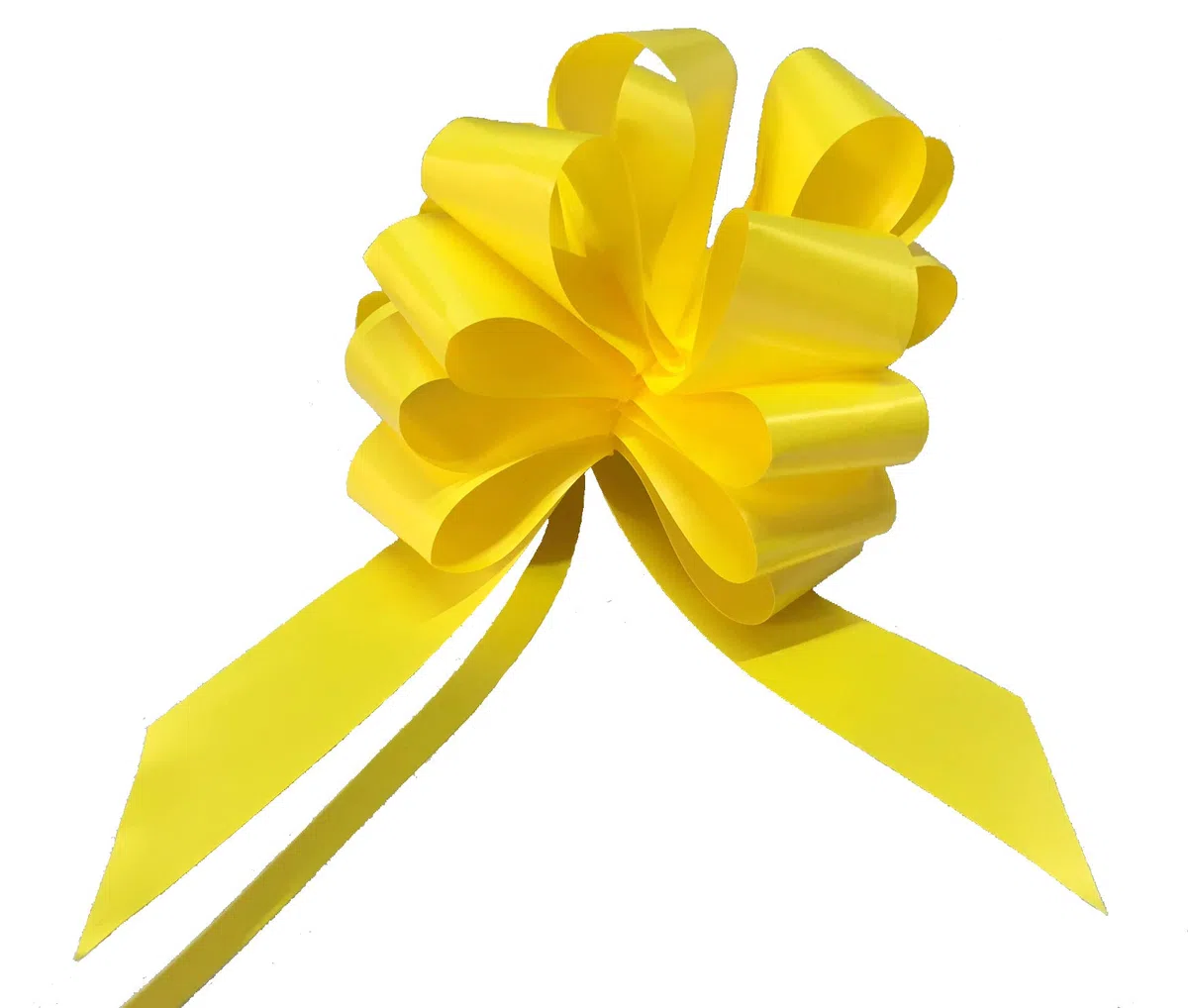 50 COCCARDE AUTOTIRANTI 3,0 CM Matrimonio Auto CASA Nozze Battesimo Laurea Comunione Gran Fiocco (Giallo)