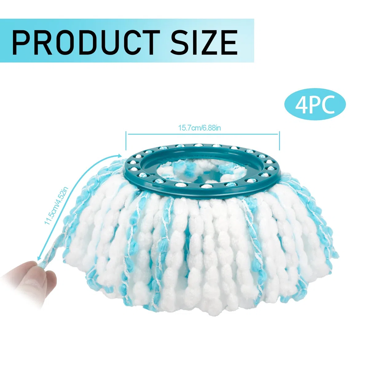 Sprifityy 4 pezzi per testine di ricambio Leifheit Clean Twist Disc Mop Micro Kit, testina di ricambio riutilizzabile per mocio,facile da sostituire,altamente assorbente,per tutti i tipi di pavimento