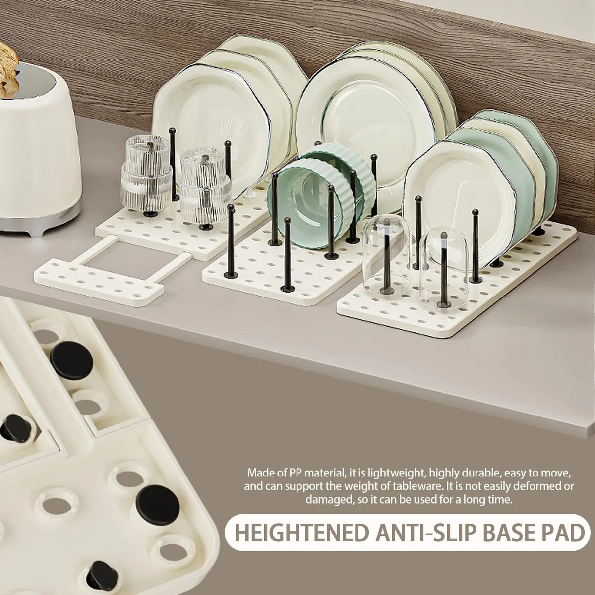 Organizzatore per Cassetti Cucina, Set da 2 - Porta Pentole Salvaspazio da Cassettone, Organizer Regolabile per Pentole, Padelle e Coperchi - Pratico Organizer Armadio Cucina