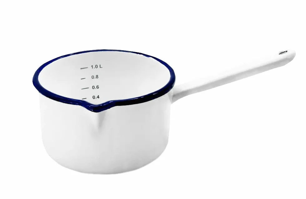 Karl Krüger 417/14HU Husum - Pentola smaltata, colore: Bianco