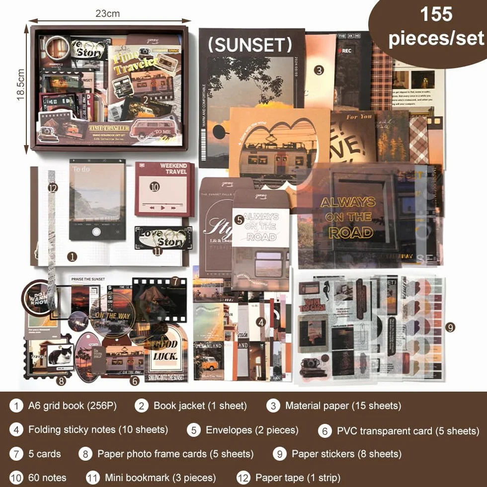 GmeDhc 350 Pezzi Scrapbooking Stickers Aesthetic Kit, DIY Journaling Diary, Decoupage Carta Decorativa, Adesivi Scrapbooking per Regali di Ragazzi e Ragazze Adolescenti