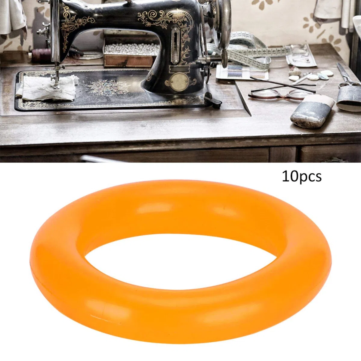 Anello avvolgitore bobina, accessori di ricambio per ruote di attrito in gomma per macchina da cucire domestica vecchio stile(10pcs(3.7cm))