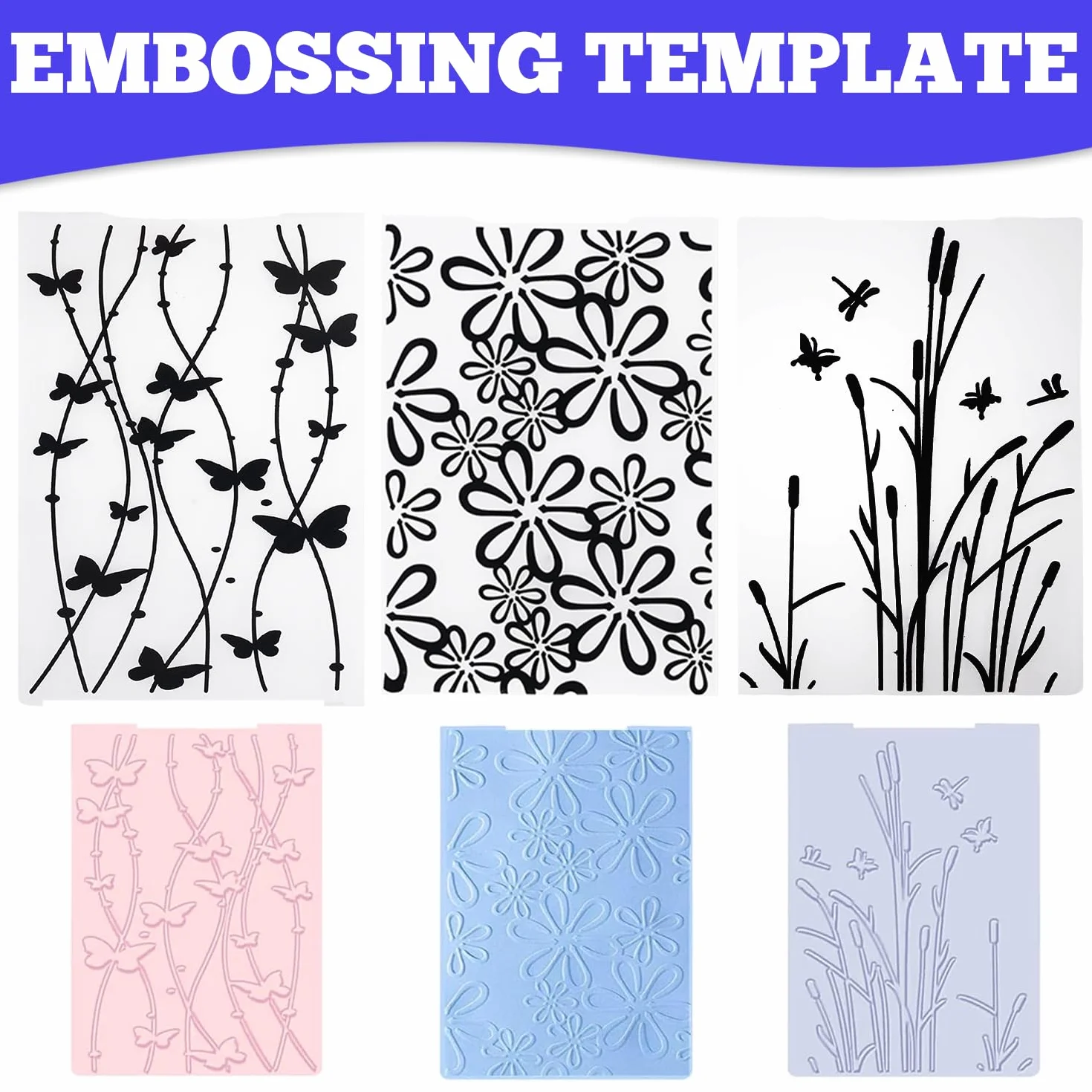 Confezione da 12 cartelline per goffratura, cartine in plastica, cartine per goffratura, cartine trasparenti, per la creazione di biglietti, album fotografici, scrapbooking, decorazione (erba
