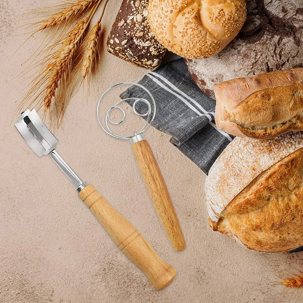 Taglierino per Pane, Lama Pane, Coltello da Panettiere, Lama Bread, Frusta Per Pasta Di Pane, Frusta per Impasto, Frusta per Pasta Danese, Coltello per Impasto con 5 Lame, per Tagliare la Pasta