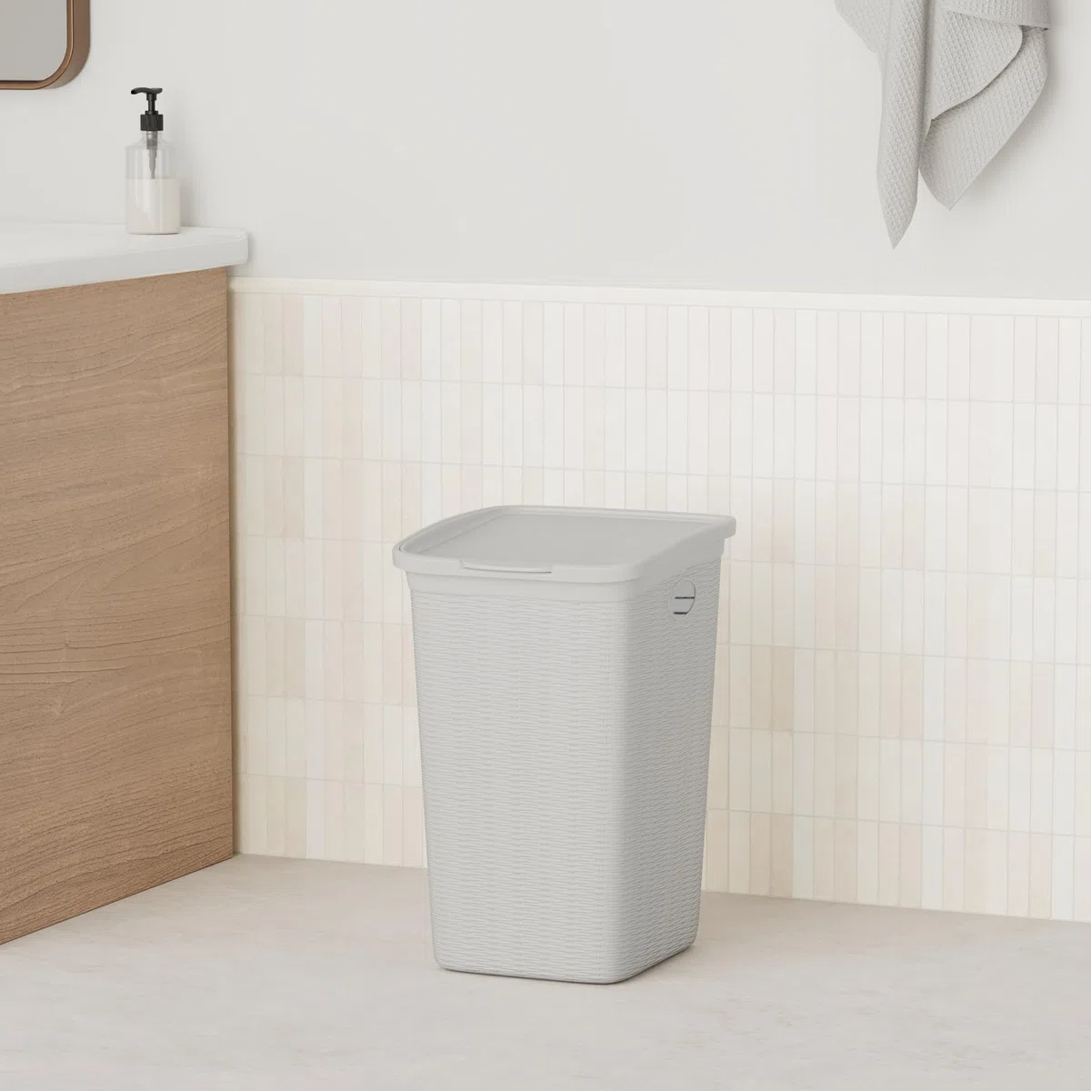 Stefanplast Elegance Porta Biancheria, Bianco, 28.5 x 39 x 54 cm