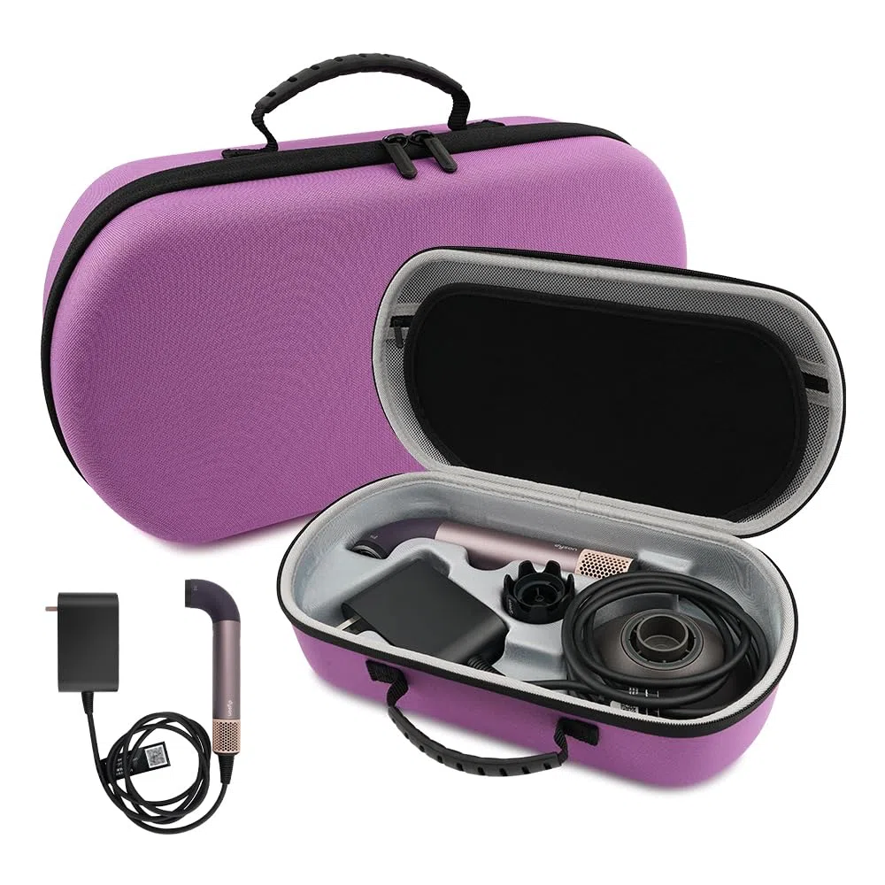 XINGFUDAO Custodia da trasporto compatibile con asciugacapelli Dyson Supersonic R, borsa da viaggio rigida compatibile con accessori Dyson Supersonic R, viola