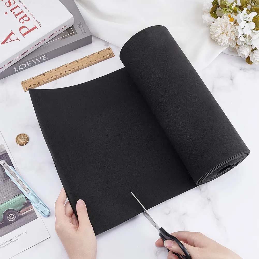 BENECREAT Rotolo di schiuma EVA da 300 x 30 cm, spessore 3 mm, schiuma premium nera per cosplay, carta, scrapbooking, progetti fai da te, artigianato in schiuma
