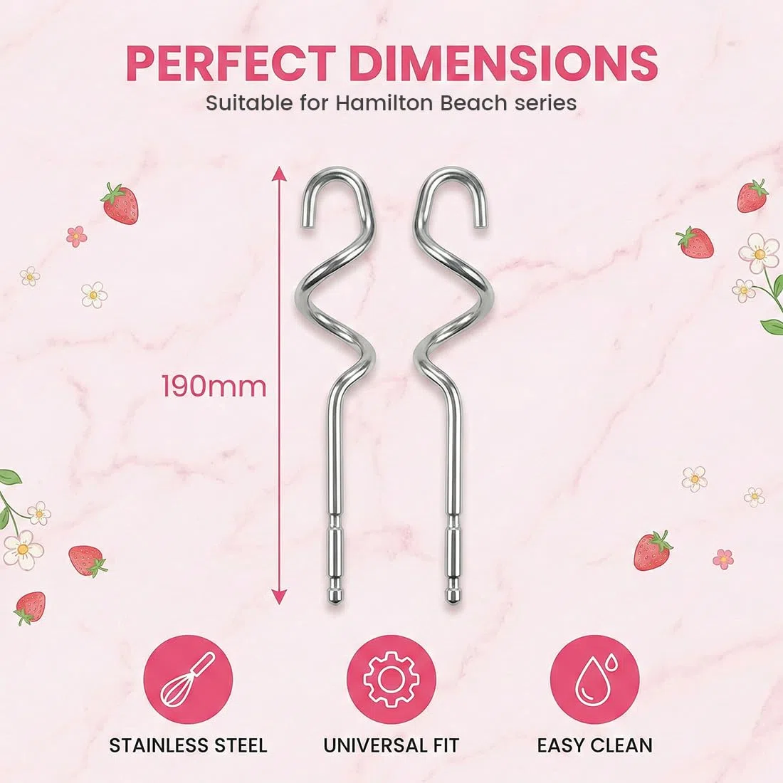 2 Pezzi Fruste di Ricambio per Sbattitore a Mano, Compatibili BLACK & DECKER, Accessori in Acciaio Inossidabile per Pasticceria & Cucina
