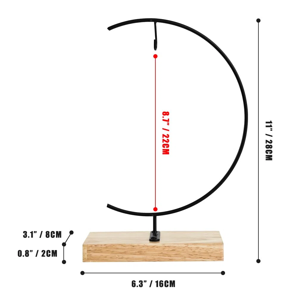 Espositore per Ornamenti -Piazza Supporto in Legno per Appendere Il Vetro per Appendere Il Globo terrestre, Palla, Ornamento Natalizio e Decorazioni per la casa
