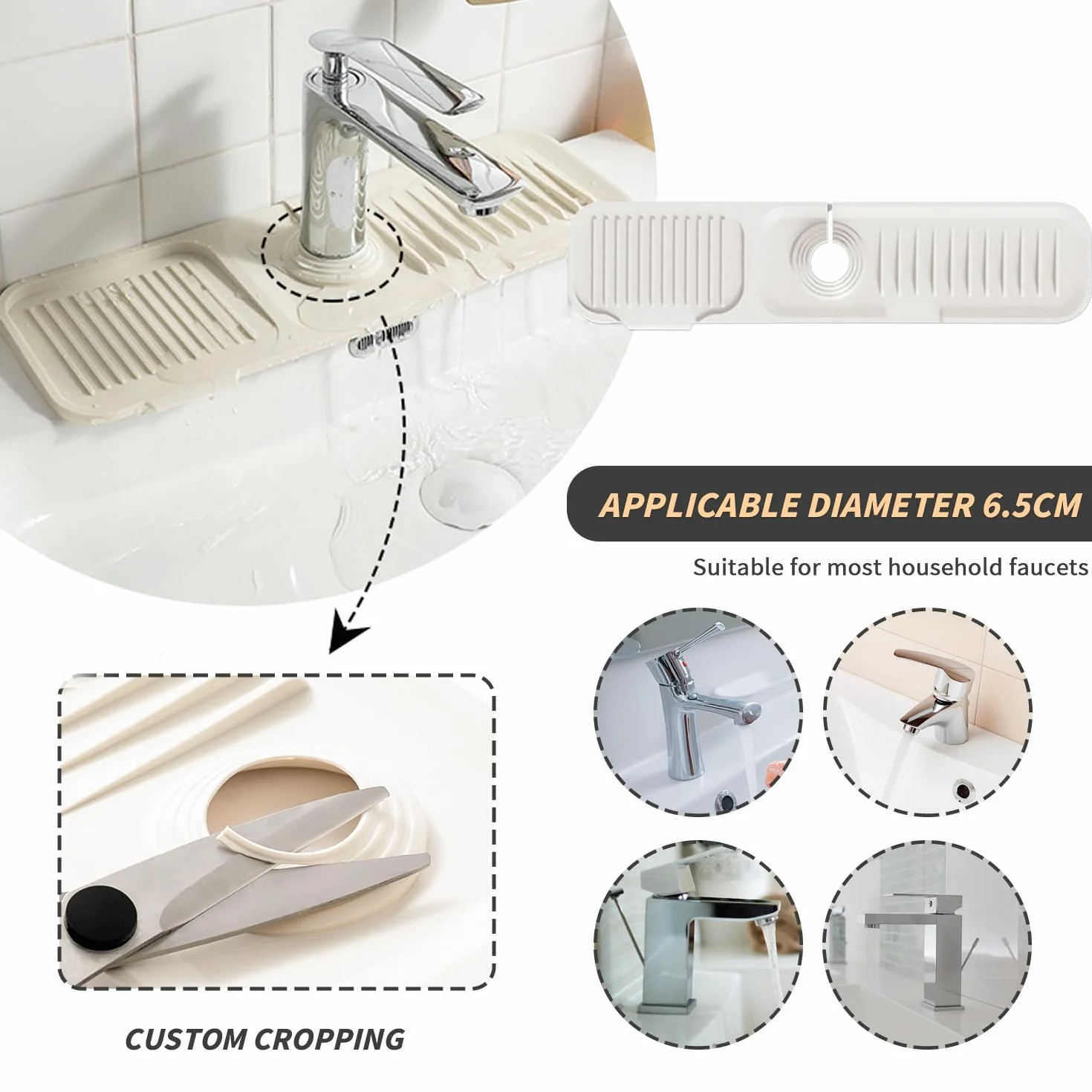 Tappetino Drenante In Silicone, Tappetino Silicone 45 * 10 Cm, Adatto Alla Maggior Parte Dei Rubinetti Tappetino Drenante Per Cucina, Beige Tappetino Drenante In silicone Cucina, 1 Pezzo
