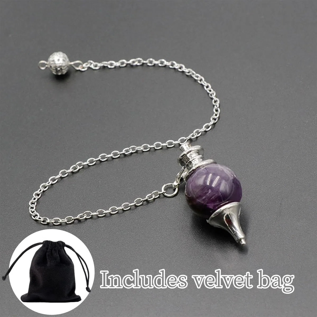 2 Pezzi Pendolino Divinatorio Ametista,Pendolo Divinatorio,Pendolino Radioestesia,Pendolo Esoterico Ametista,Pendolo di Meditazione Wicca Divinazione Chakra Reiki,Divinatorio/Veggenza (2)