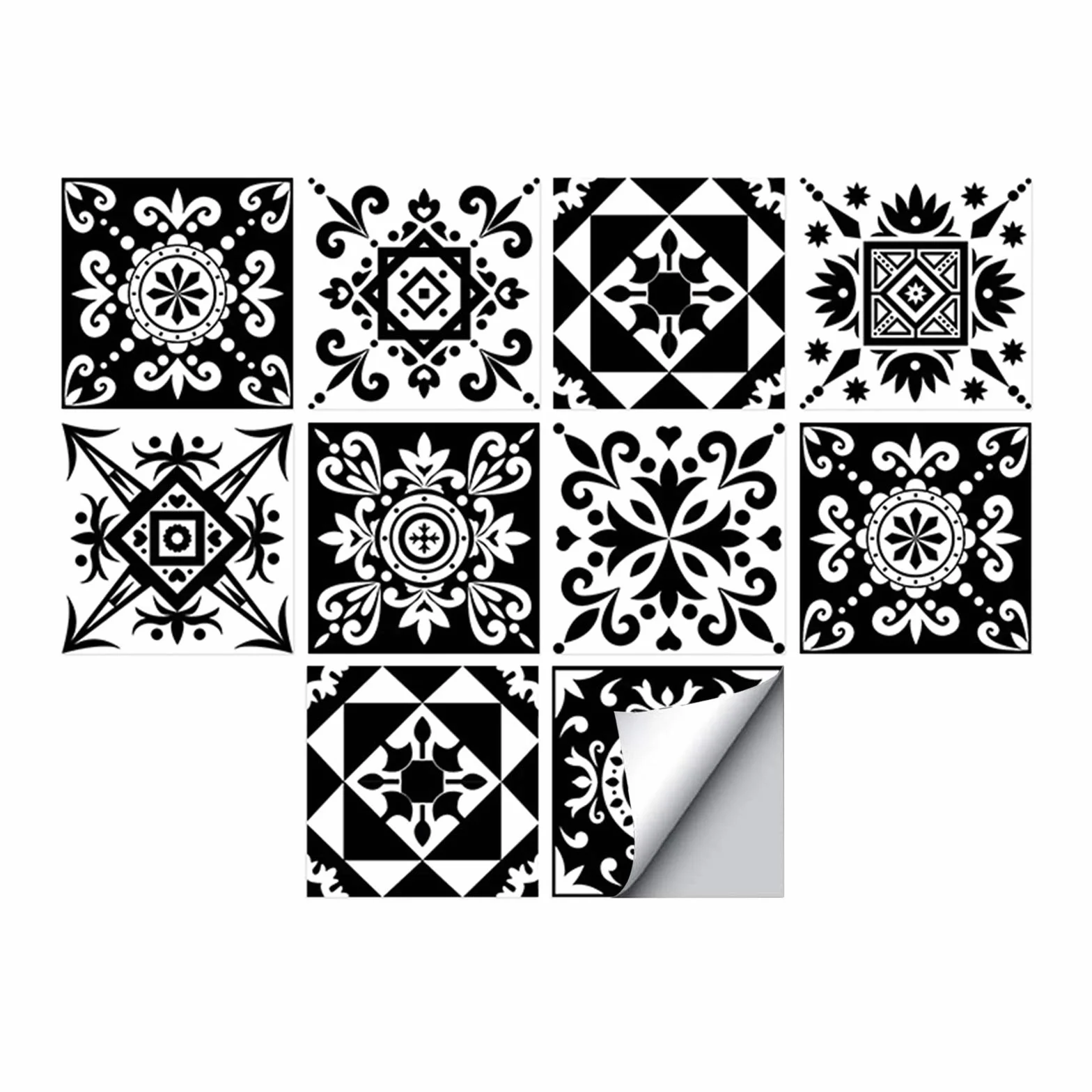Andiker 20 Pezzi Adesivi per Piastrelle 15cm x 15cm, Impermeabile Rivestimento per Piastrelle PVC Miste per Cucina, Soggiorno, Piastrelle da Muro Adesive, Decorazione Autoadesiva Bagno (20)
