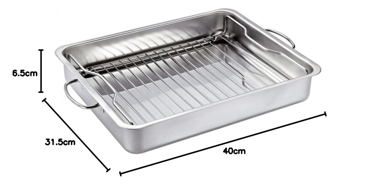 Küchenprofi 1066632840 Style - Rostiera per barbecue e forno, 40 cm, in acciaio inox, 6,8 litri