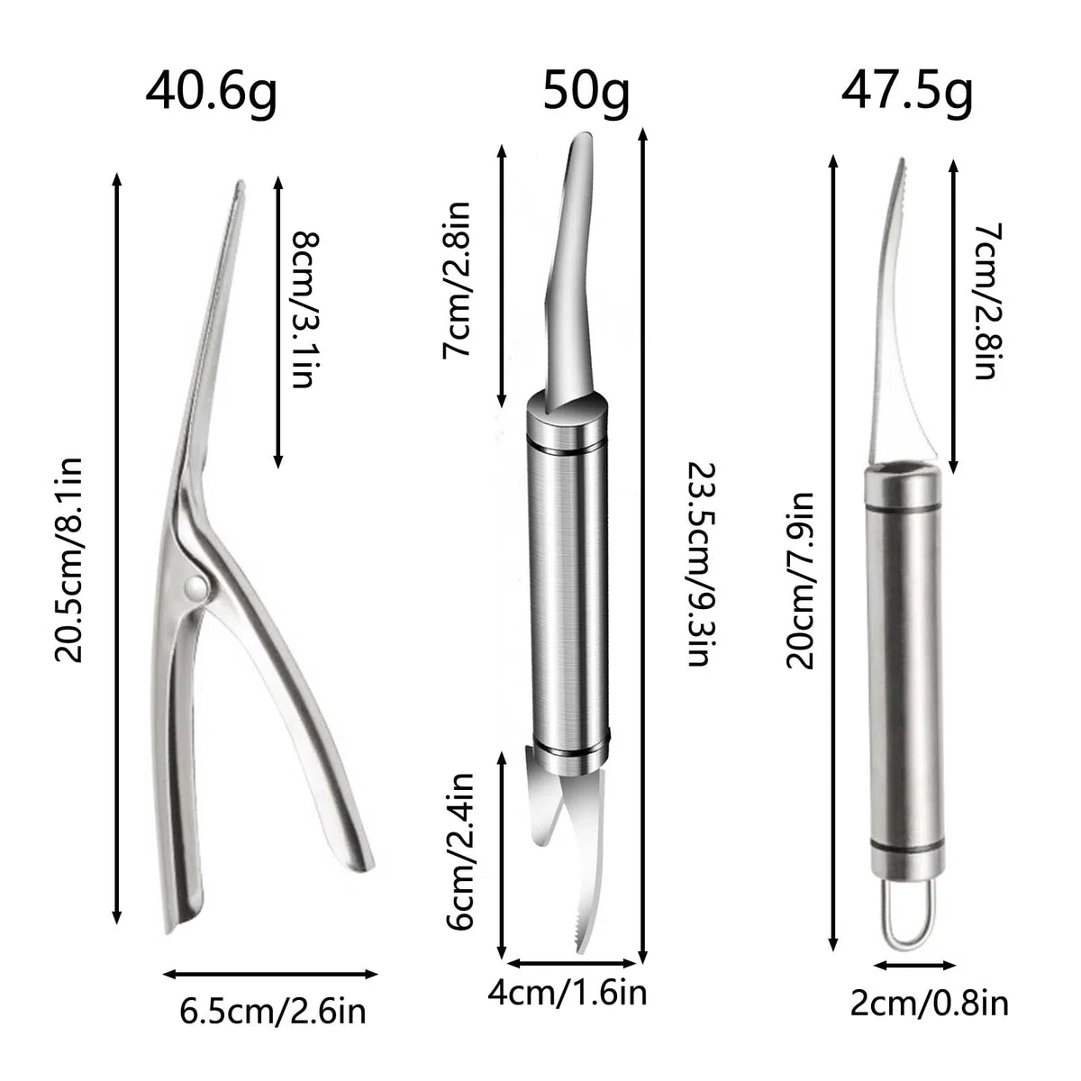 3 Pezzi Shrimp Peeler, Set di Coltello Gamberi All In 1, Coltello per Gamberi in Acciaio Inox, 5 In 1 Pela Gamberi, Forbici di Gamberetti Sbucciati per Prodotti Come Gamberi e Pesce