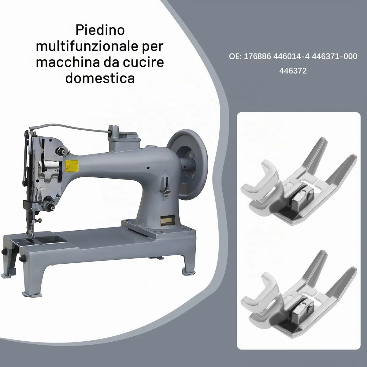 ECSiNG 2 piedini per macchina da cucire, attacco basso, 176886 446014-4 446371-000, compatibile con macchine da cucire Singer con attacco basso