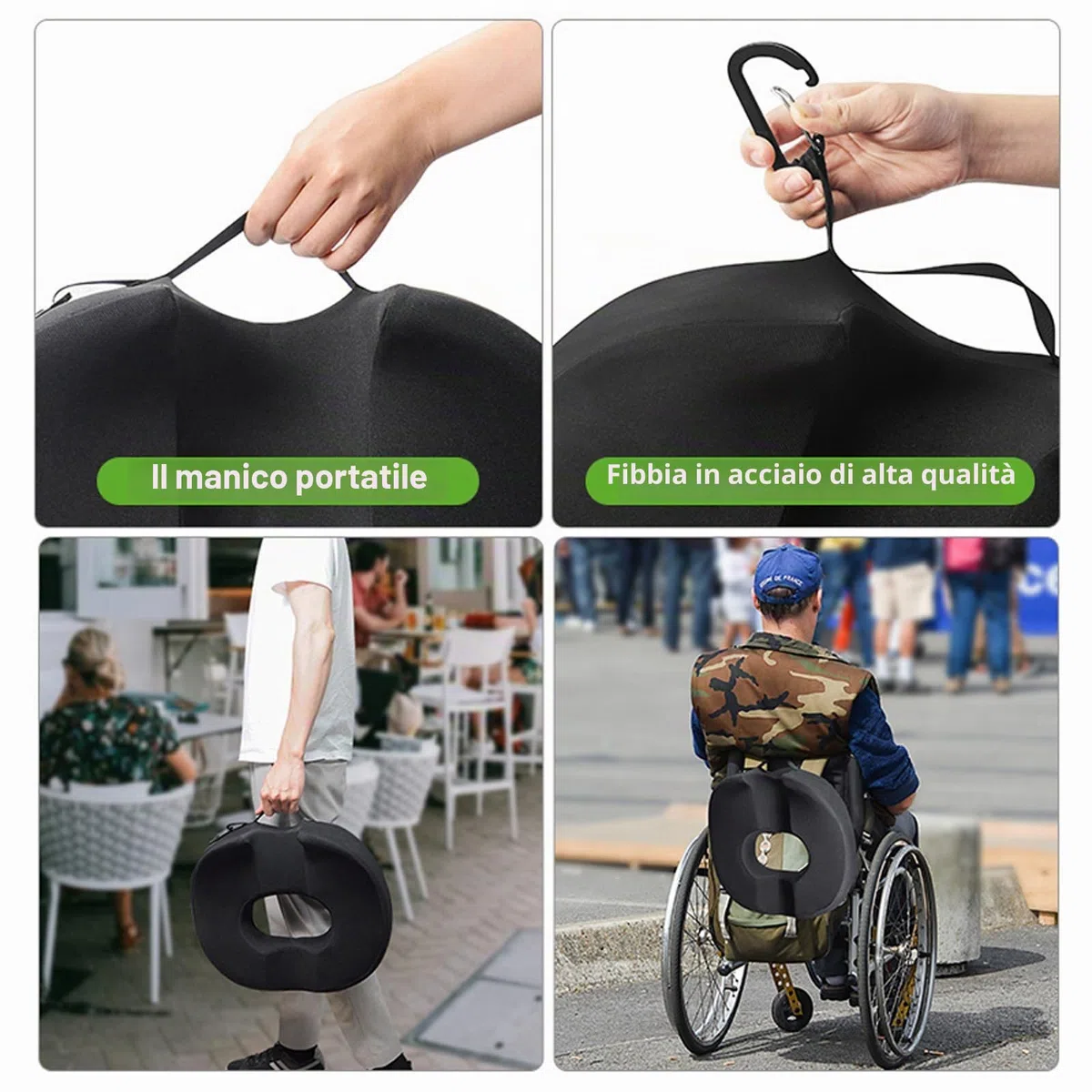 Cuscino a ciambella Cuscino per sedile per prostata, sciatica, pavimento pelvico, piaghe da decubito, gravidanza, recupero post-partum dolore sollievo dalla pressione cuscino per sedia in memory foam