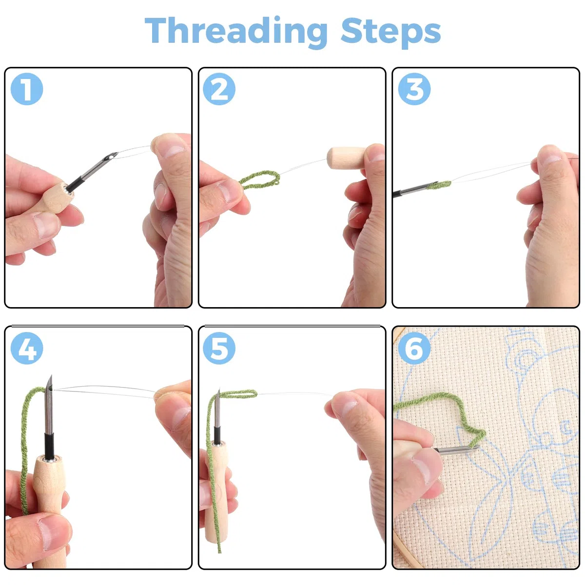 XRVRILE Kit Punch Needle Principianti, Punch Needle Kit Completo con Forbici, Kit Ricamo Principianti con Motivo Panda Prestampato, Ago Punch Needle per Ricamo Fai da Te Rilassante, per Adulti