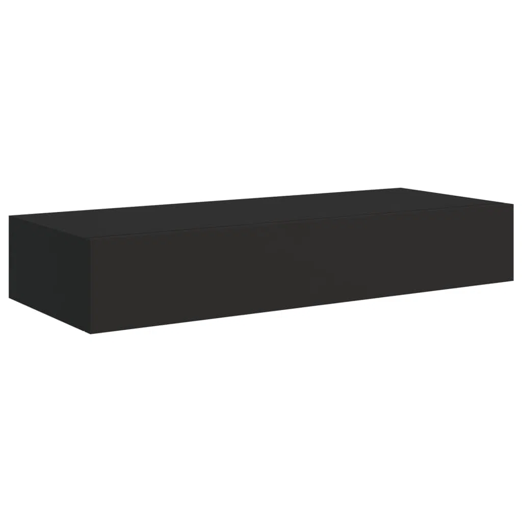 vidaXL Scaffale con Cassetti da Parete Nero 60x23,5x10 cm in MDF