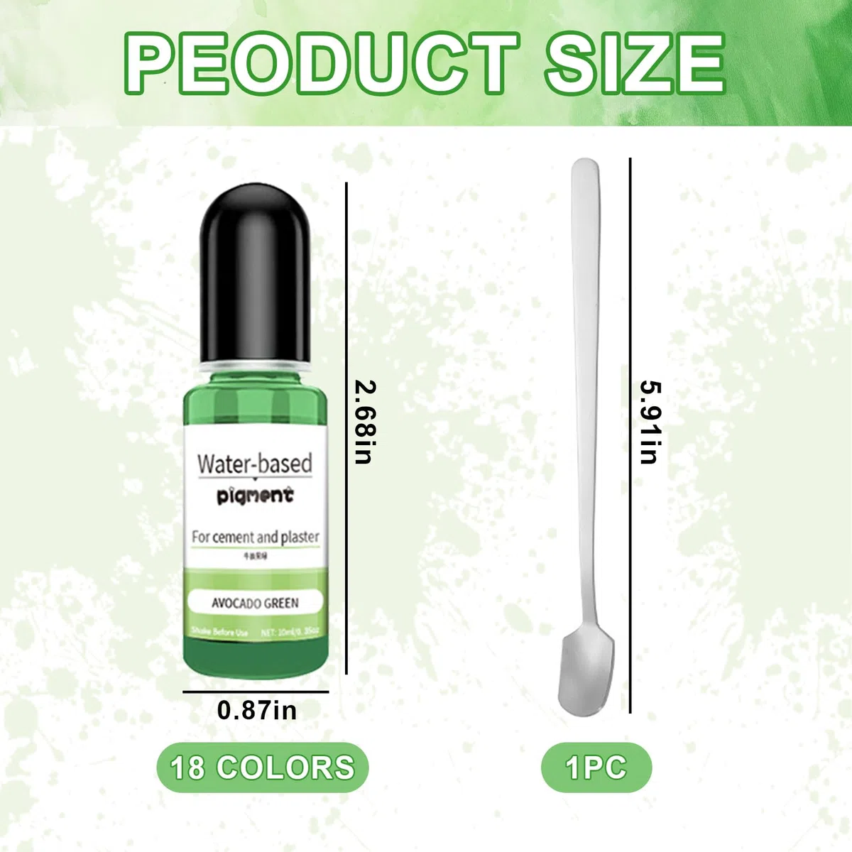 Pigmenti Colorati per Polveri da Colata, 18 Colori di Pigmenti Colorati, per Polvere da Colata con 15cm Cucchiaio, per Rivestimento, Pittura per Amanti Dell'arte, 10ml Ciascuno