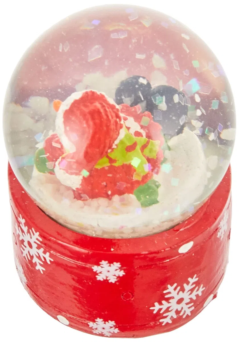 Dekohelden24 Bellissimo Set di 2 Piccolo Palle di Vetro con Neve, Circa 5 x 3,5 cm/Ø 3,5 cm