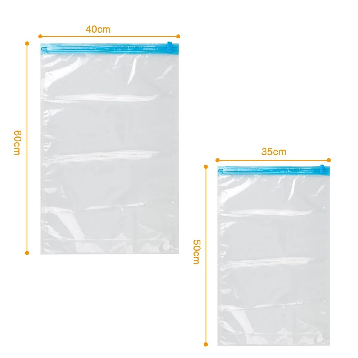 Sacchi Sottovuoto di Rotolo a Mano, 10 Pz (5 * 60 x 40 cm) (5 * 50 x 35 cm) Sacchetti Buste Sottovuoto Salvaspazio， Buste Sottovuoto Vestiti,Borse da viaggio,per Viaggi, Pompa Senza Bisogno.