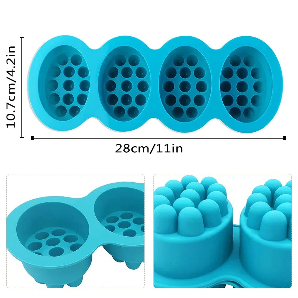 Sapone Silicone Fatto Casa Stampo, Ovale Silicone Sapon, Stampi Saponette Fai Da Te, Fatto a Mano Stampi Sapone, per Stampo Sapone Cioccolato in Gelatina Artigianale Fatto in Casa (4 Cavità)