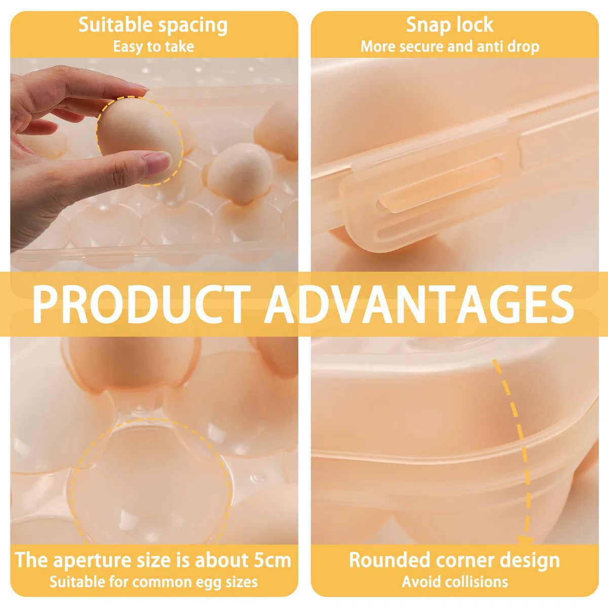 18 Griglia Porta Uova da Frigo, Portauova Frigorifero Plastica Trasparente Contenitore Uova per Cucina di Casa, Frigorifero,Feste, Campeggio, Picnic, Escursionismo, Viaggi