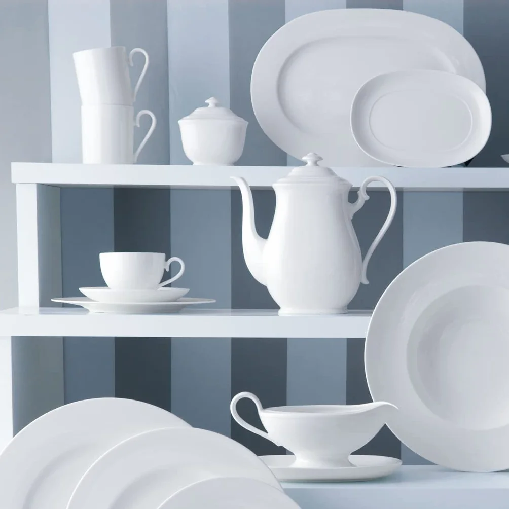 Villeroy & Boch Royal Piattino per Tazza da Caffèlatte, Porcellana Premium Bone, Bianco, 180 mm