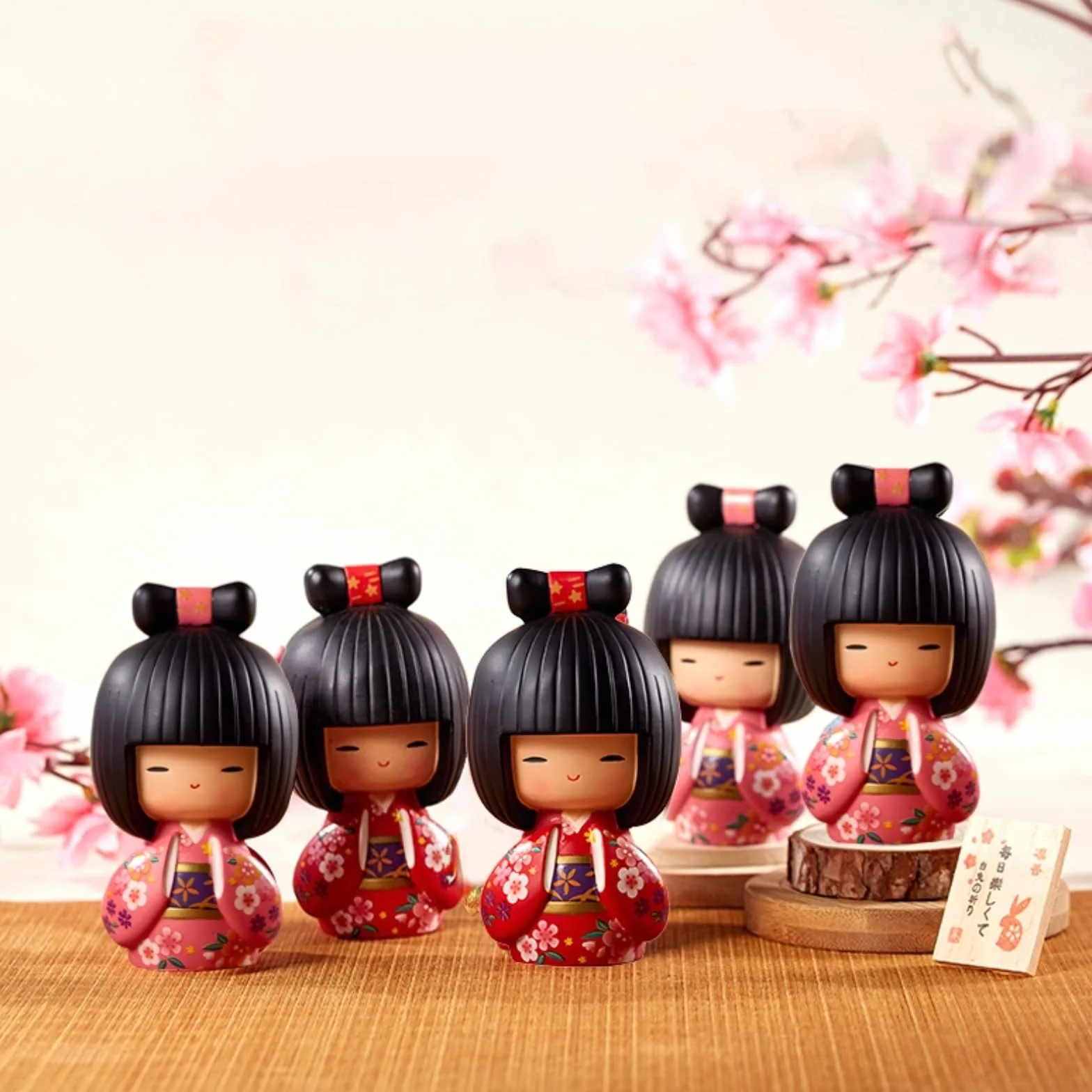 Doll - Autentica bambola geisha giapponese, squisita fattura in resina, perfetta decorazione culturale giapponese