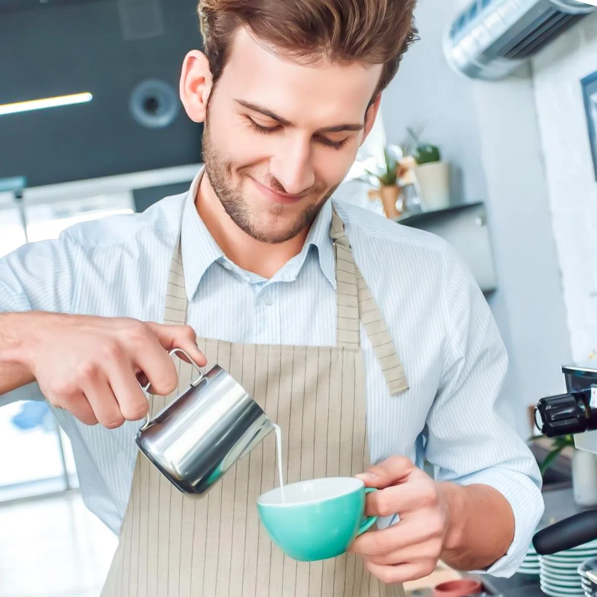 Bricco per latte in acciaio inox, 350 e 600 ml, per cappuccino, espresso e barista