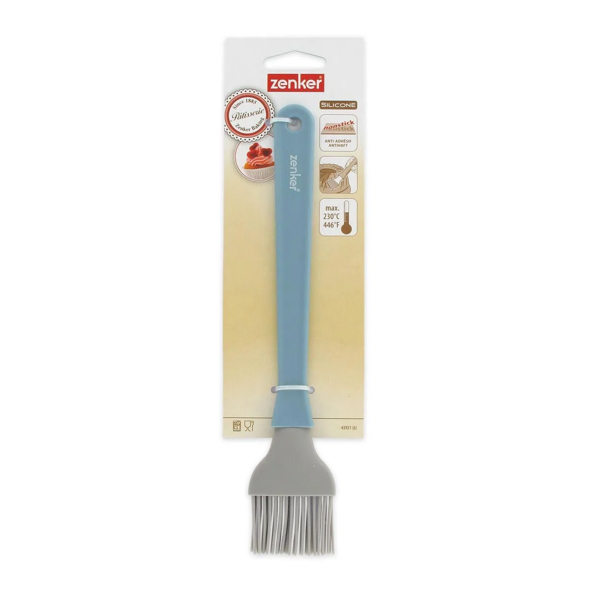 ZENKER Pennello in Silicone Linea Candy, Spazzola per Barbecue in Silicone (Colore: Rosa/Crema o Blu/Crema - Selezione Non Disponibile), quantità: 1 Pezzo
