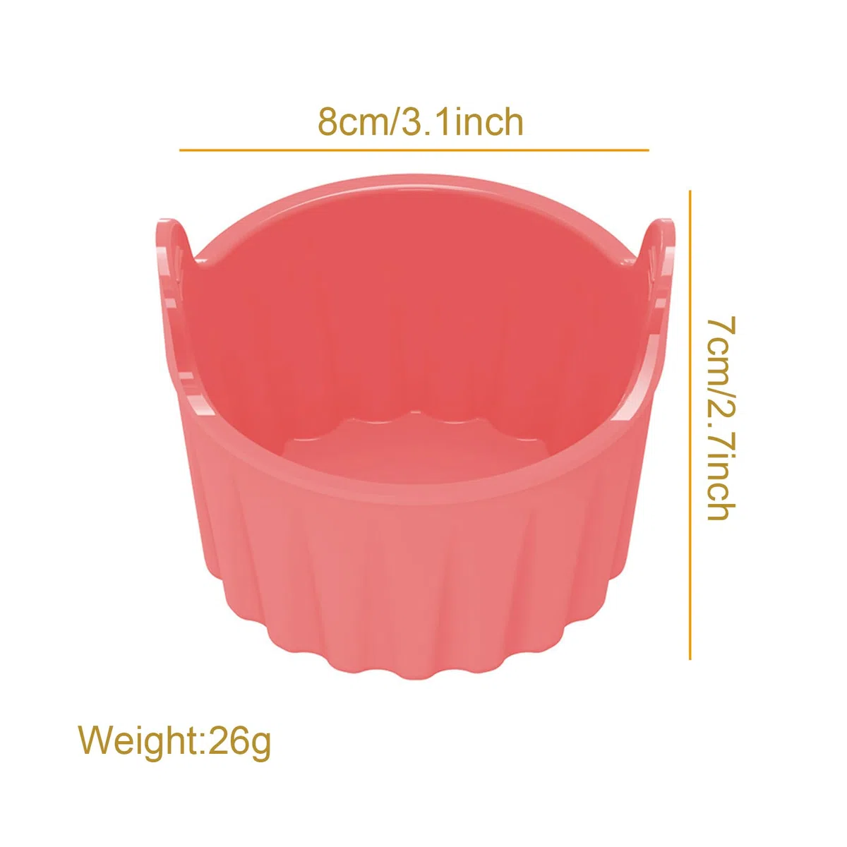 RoseFlower Pirottini per Friggitrice ad Aria, 10 Confezioni di Stampi Muffin per Friggitrice ad Aria, Pirottini Silicone per Cupcake, Budini, uova Fritte, Panini, Stampi per Muffin