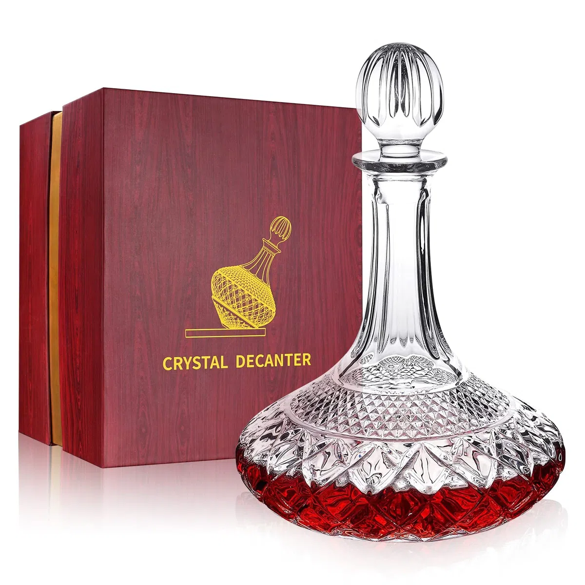 Decanter per vino in cristallo con tappo - Top vino rosso caraffa caraffa con scatola di lusso. Elegante regalo per uomo/donna