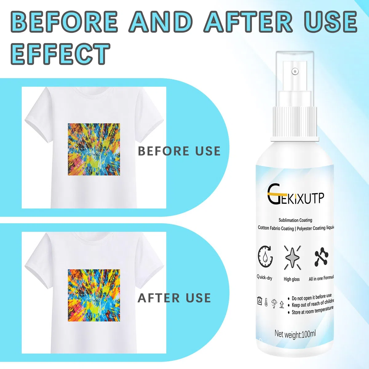 4 pz Sublimazione Spray per Camicie di Cotone, Sublimazione Rivestimento Spray per T-Shirts