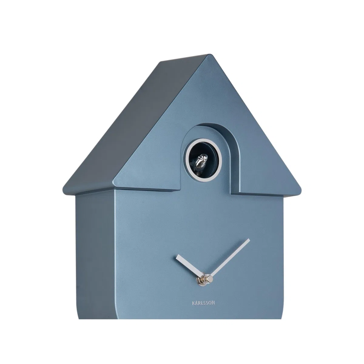 Karlsson Orologio a cucù moderno Cuckoo Metallizzato – Blu – 21,5 x 8,5 x 41 cm – Rettangolo – Termoplastica – Orologio da parete – Orologio da parete – Orologio a cucù