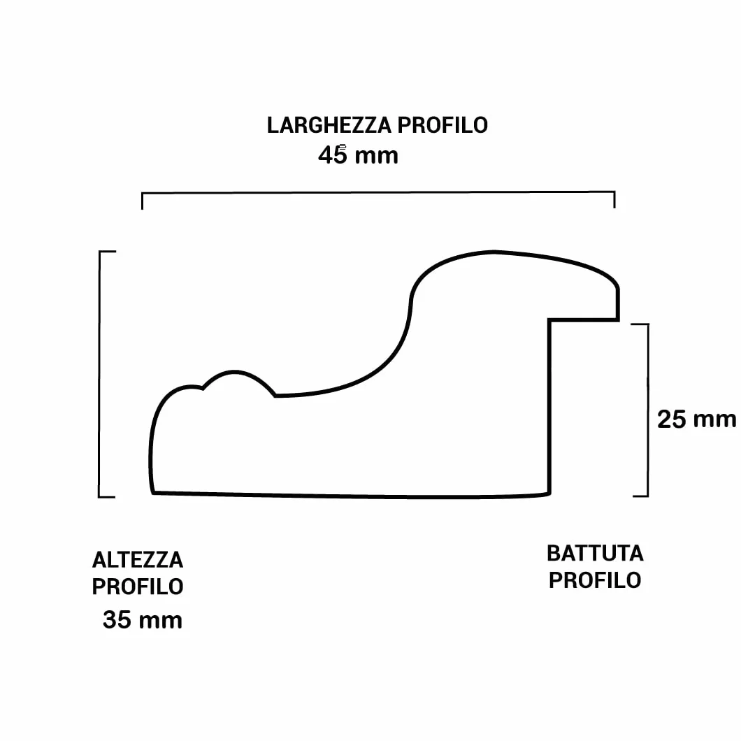 ITALIA CORNICI Maestri Artigiani - Cornice in Legno da Parete per Quadri Tele Floreale Nero Argento Made in Italy (40 x 40 cm)