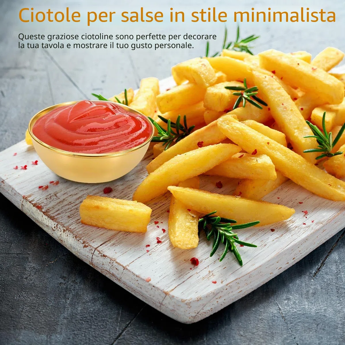 6 Pezzi Ciotole Rotonde Acciaio Inox Dorate Mini Ciotole per Salse Ciotoline Salse d’Oro con 6 Cucchiai Per Salsa di Soia Condimenti Spezie Frutta Tapas