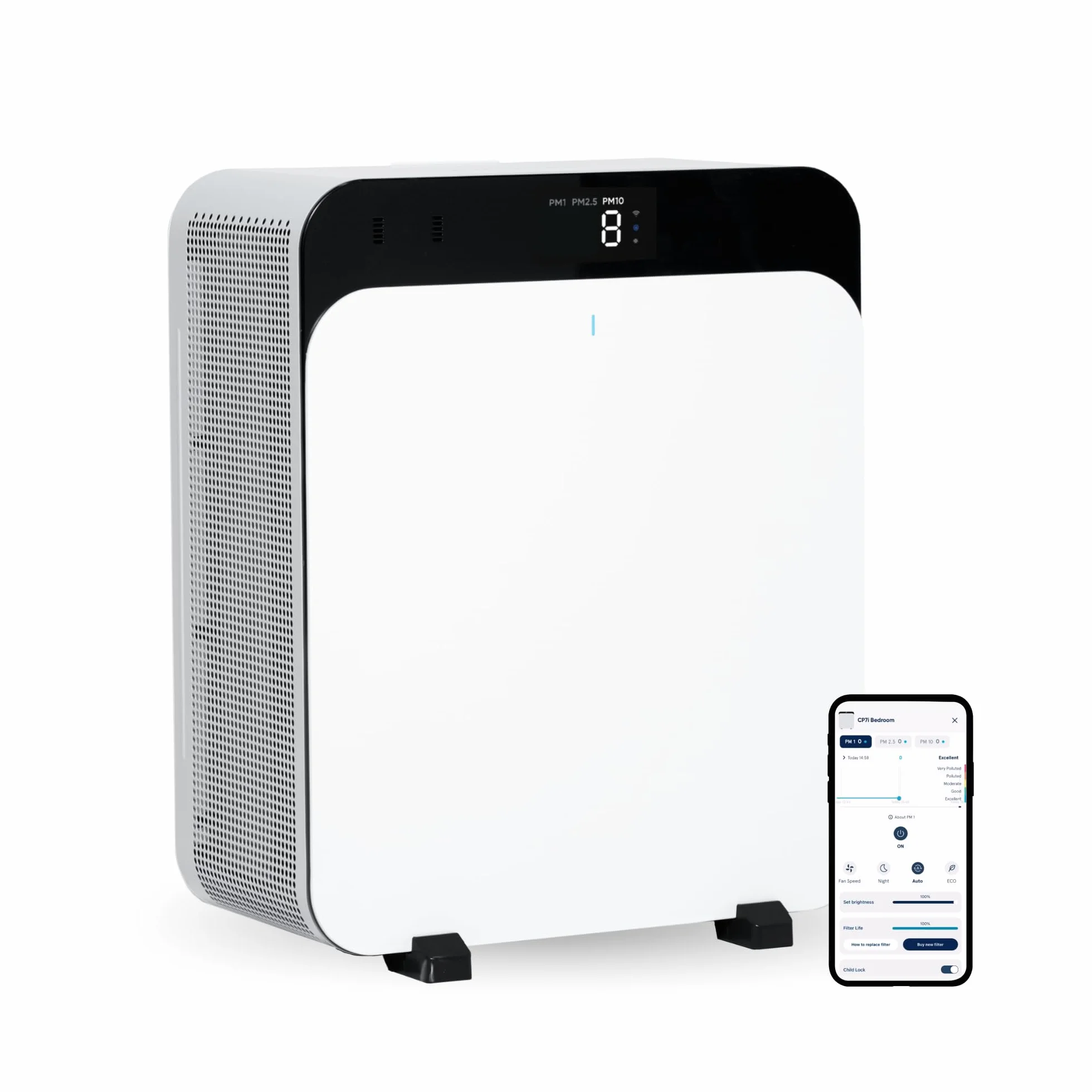 BLUEAIR Purificatore d'aria Premium per ambienti fino a 131 m², per allergeni di animali domestici, virus, batteri e grandi spazi, Classic Pro CP7i