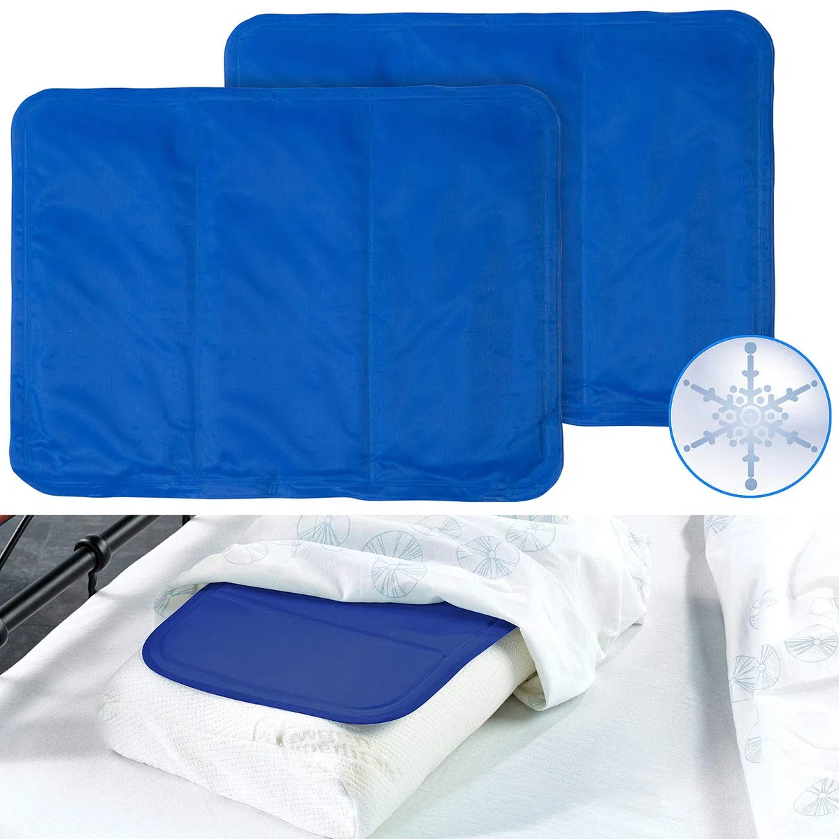 newgen medicals materassi refrigeranti per persone: Set da 2 cuscini rinfrescanti, 30 x 40 cm, blu (cuscino di supporto, coperta rinfrescante per persone, fresco)