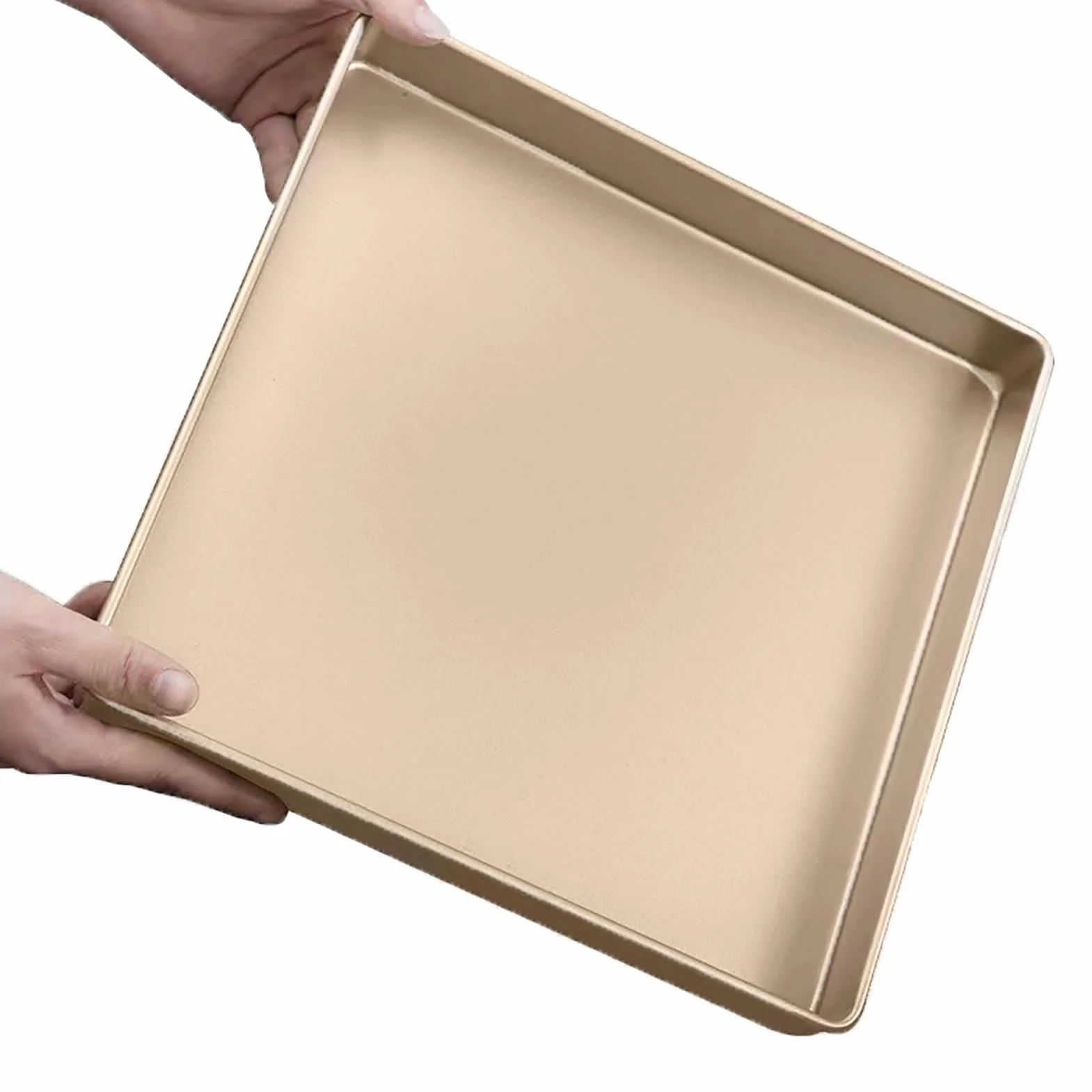 Teglia da forno da 11 pollici (oro), Teglia Forno, 28 x 28 x 3,6 cm, Teglia per Pizza, Teglia da Forno per Forno, Rivestimento Antiaderente in Acciaio inox, Teglia da forno per pane